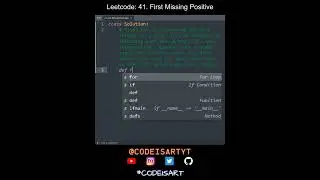 Leetcode 41. First Missing Positive in Python | Python Leetcode | Python Coding Tutorial | ASMR