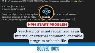 react-scripts is not recognized as an internal or external command, operable program or batch file