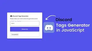 Discord Tag Generator using HTML CSS & JavaScript | Tags Input in JavaScript