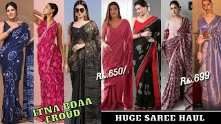 Huge *Trendy* Cheapest Saree Haul 🤭 || Omg 😰 Ye Sub Kya Aa Gya 😭 || Under Rs.?🤗