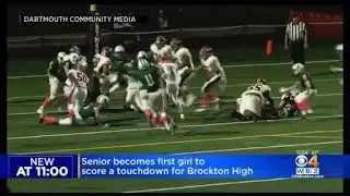 Brockton High School senior becomes first girl to score touchdown for the football team