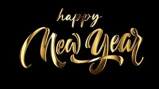 Happy New Year Gold Text Animation Green Screen and black screen No Copyright Video