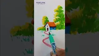 Scenery Art with Brush pens #shorts #art #drawing