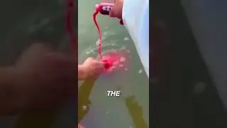 Fishing with a red liquid!