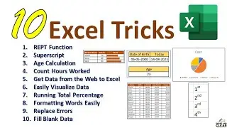 10 Excel Tricks and Tips | Learn Ms-Excel Shortcuts and Formulas