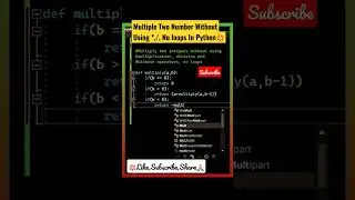 Multiple Two Number Without Using loops, operators in Python | 