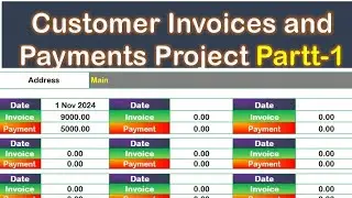 How to create Customer Invoces and payment in excel Part-1|customer payment |customer Ledger excel