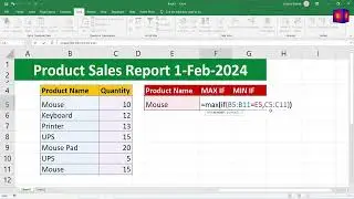 How to use Max and Min function with if in Excel || Max and Min function with if in Excel