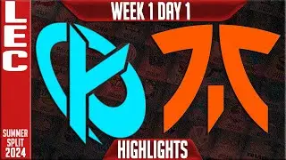 KC vs FNC Highlights | LEC W1D1 Summer 2024 | Karmine Corp vs Fnatic Week 1 Day 1