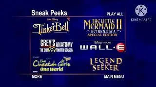 Sneak Peeks Menu to The Chronicles of Narnia: Prince Caspian 2008 DVD (September 2, 2008 version)