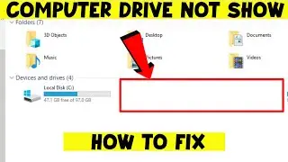 How To Fix Computer Drive Not Showing In Windows || Hard Drive Missing ||