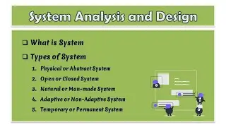03 - System Analysis And Design | What is System | Types of System in SAD