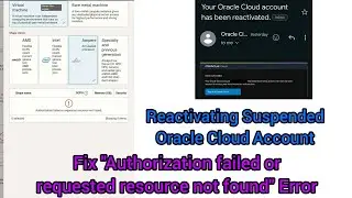 Reactivating Suspended Oracle Cloud Account / Authorization failed or requested resource not found