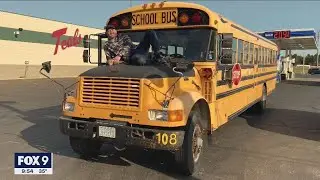 Minnesota man works to convert old school bus into custom RV | FOX 9 KMSP