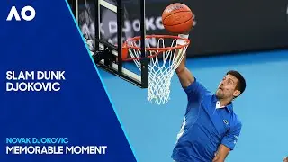 Novak Djokovic Attempts a Slam Dunk | Australian Open 2024