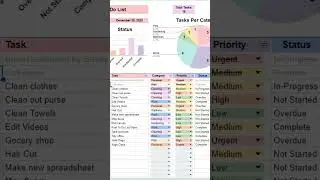 To-do List Spreadsheet Template for Google Sheets and Excel #excel #spreadsheet #shorts