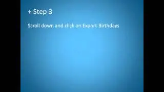 Facebook tricks:How to export friends birthday's from facebook