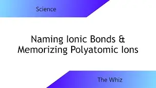 Naming Ionic Bonds & Memorizing Polyatomic Ions