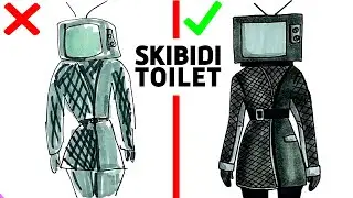 How to draw TV WOMAN from Skibidi toilet correctly and incorrectly. Skibidi Toilet drawings