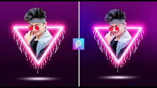 PicsArt neon triangle effect || 3d popout || PicsArt editing tutorial