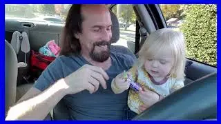 Little girls reaction to the smell of the mentos roll.