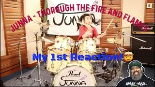 JUNNA - Through the Fire and Flames Drum Cover Reaction!