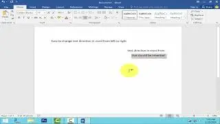 How to change text direction in word from left to right