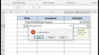 How to Create Custom Input & Error Messages in Excel 2016