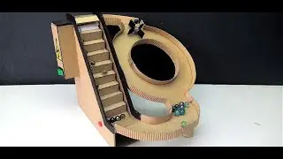 How to make Marble Run with escalator out of cardboard