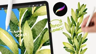 How to paint overlapping leaves in procreate 🍃SO EASY! procreate watercolor tutorial for beginners