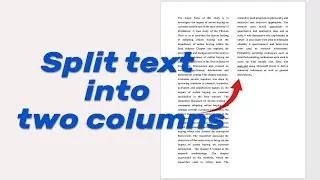 How to Split Text into Two Columns in Microsoft Word