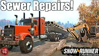 SnowRunner: Fixing BROKEN SEWER PIPES! NEW Season 9 DLC Gameplay!