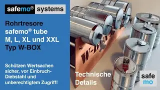 Produktdetails, safemo tube M, L, XL und XXL Rohrtresore