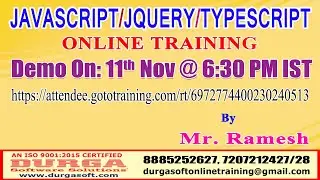 JAVASCRIPT/JQUERY/TYPESCRIPT Online Training @ DURGASOFT