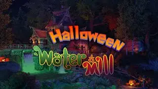 Halloween Watermill 3D Screensaver 4K 60 FPS