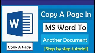 How To Copy A Page In Word To Another Document