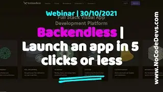 Backendless | Launch an app in 5 clicks or less