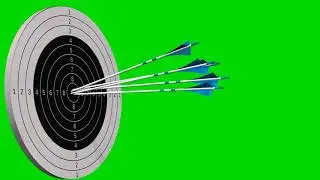 bow arrows fly on the target - bow arrows hit the target - green screen - free use