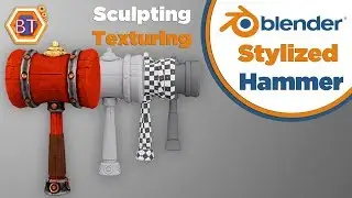 Blender 2.81 Tutorial - Low Poly Modeling | Stylized Hammer | Sculpting + Texturing