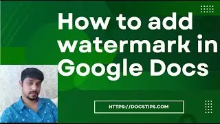 How to add watermark in Google Docs | Watermark in Google Docs