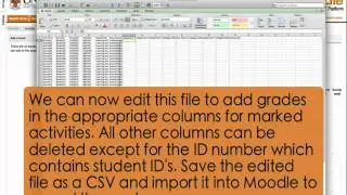 Exporting and importing marks in Moodle