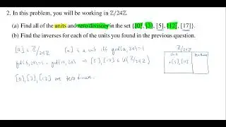 Units, Zero Divisors, and Inverses in ℤ/24ℤ