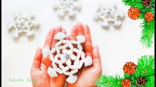 СНЕЖИНКА ЗА 10 МИНУТ ! SNOWFLAKE FROM YARN