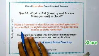 Part 14 Cloud Interview Question And Answer / Que 14 with Sample Answer / identity access management