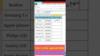 How to create a barcode in Microsoft excel #softwaretutorials #excel #youtubeshorts #viral