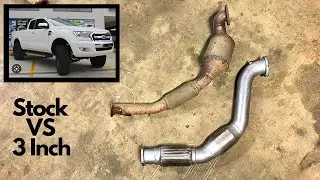 Ford Ranger Stock Downpipe VS 3 inch Comparison