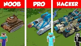 Minecraft TNT TANK HOUSE BUILD CHALLENGE - NOOB vs PRO vs HACKER vs GOD / Animation