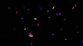 Confetti Falling Animation Overlay Black & Green Screen Background