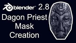 creating Dragon Priest Mask from Skyrim in Blender 2.8 - Modeling - Texturing [Timelapse]