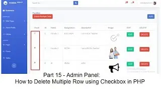 Part 15 - Admin Panel: How to Delete Multiple Row using Checkbox in PHP